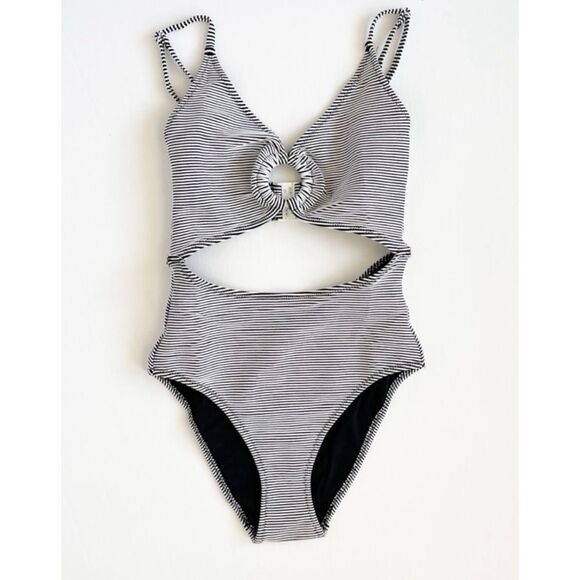 Solid & Striped The Esme Dizzy Rib Stripe One Piece Swimsuit Size S / NWT - Picture 3 of 7